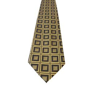 Vesuvio Napoli in Italy Neck Tie Mens Luxury Gold Gray Geometric Polyester Power